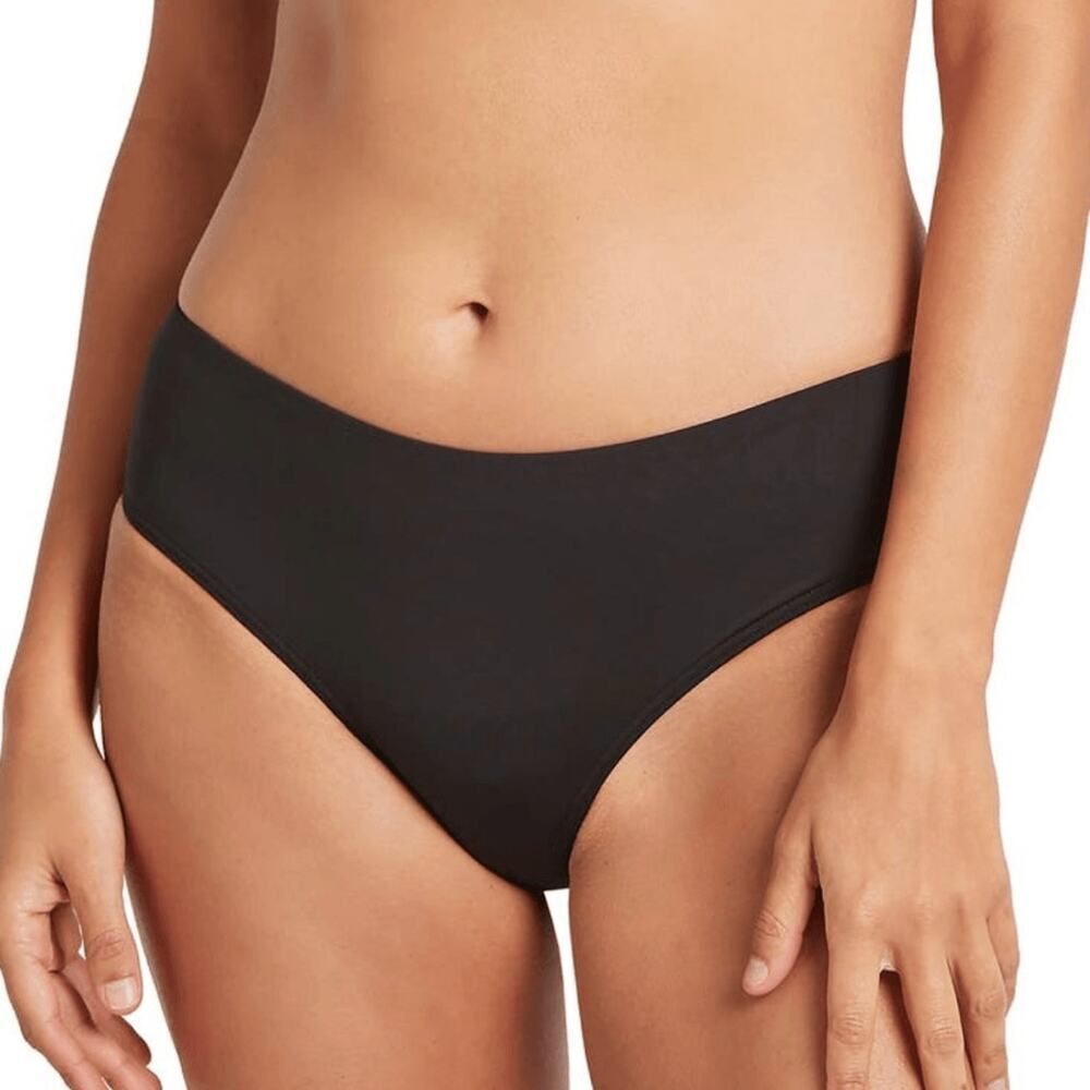 NWT Sea Level Swim Essentials Mid Bikini Pant Black Sz US 6